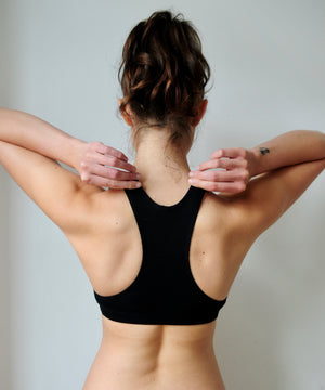 Ribbed Racerback Crop Top (White & Black)