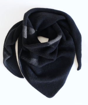 Oversized Triangle Scarf (Recycled Cashmere, Midnight)