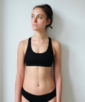 Ribbed Racerback Crop Top (White & Black)