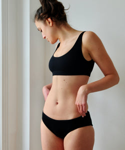 Ribbed Hipster Briefs (White & Black)