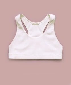 Ribbed Racerback Crop Top (White & Black)
